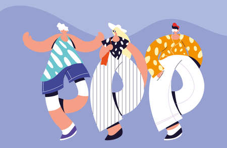 Urban people with casual cloth design, Person people human and social media theme Vector illustrationのイラスト素材
