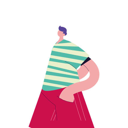 Urban man cartoon with casual cloth design, Boy male person people human and social media theme Vector illustrationのイラスト素材