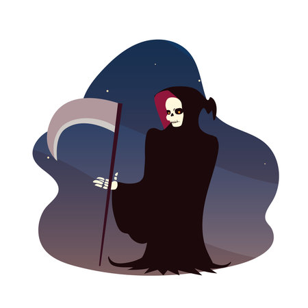 Halloween death cartoon design, Holiday and scary theme Vector illustrationのイラスト素材