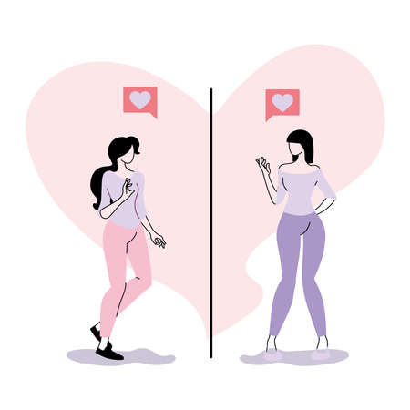 young couple on special love date vector illustration desingのイラスト素材