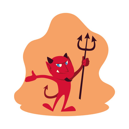 Halloween devil cartoon design, Holiday and scary theme Vector illustration