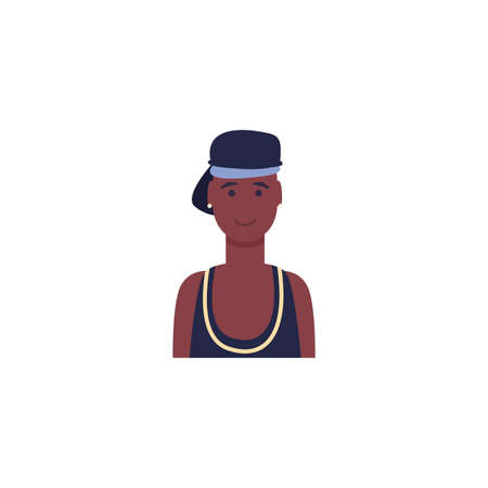 Avatar man with hat design, Boy male person people human social media and portrait theme Vector illustrationのイラスト素材