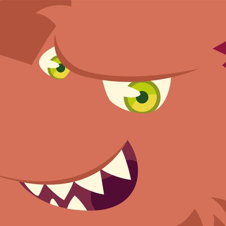 head of werewolf character for happy halloween vector illustration design