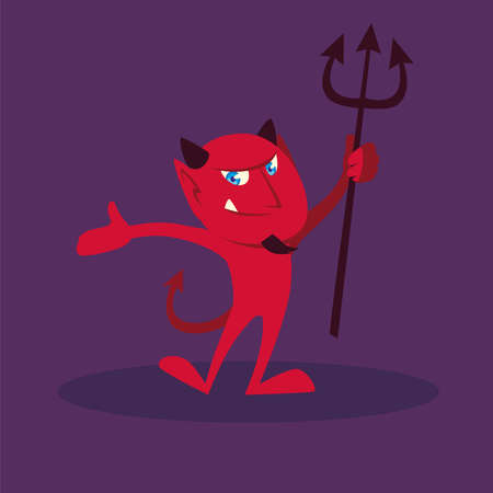 devil character for happy halloween vector illustration designのイラスト素材