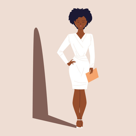 a successful afro business woman vector illustration designのイラスト素材