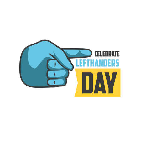 celebrate lefthanders day with left hand vector illustration designのイラスト素材