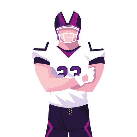 man team player american football with uniform on white background vector illustration design