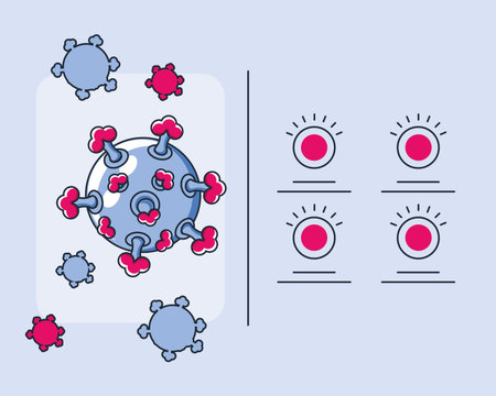 infographic with virion of coronavirus vector illustration design