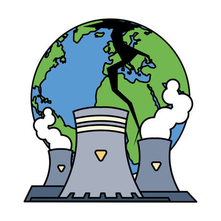 planet earth sick for pollution over white background vector illustration designのイラスト素材