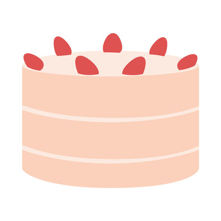 delicious birthday cake on white background vector illustration design