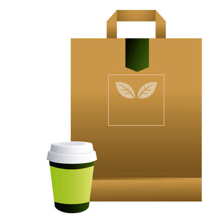 bag paper with logo for brands image vector illustration designのイラスト素材