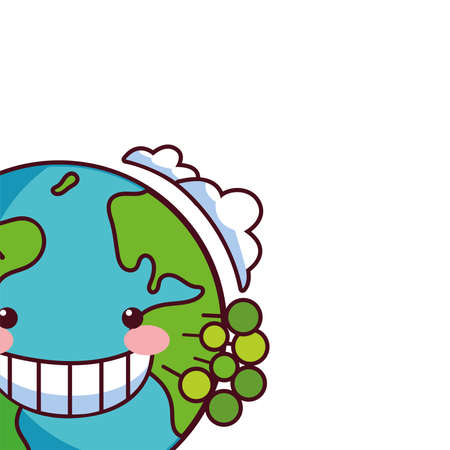 earth globe happy for preservation nature vector illustration desingのイラスト素材