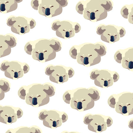 pattern of head of koala on white background vector illustration designのイラスト素材