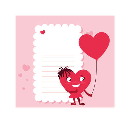 card valentines day with background sheet to write vector illustration designのイラスト素材