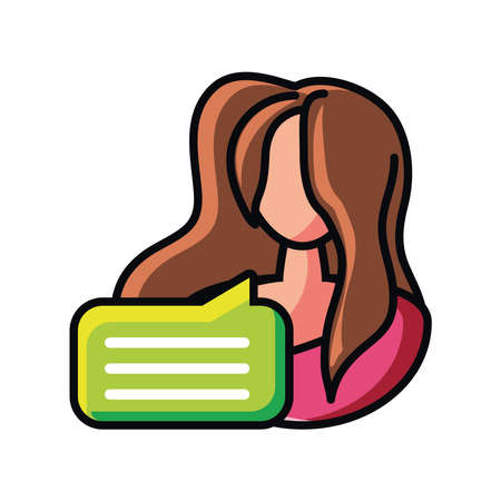 woman with speech bubble, social network vector illustration designのイラスト素材