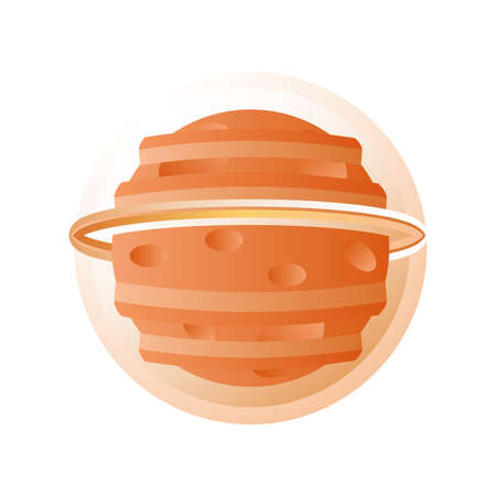 saturn planet of solar system on white background vector illustration designのイラスト素材