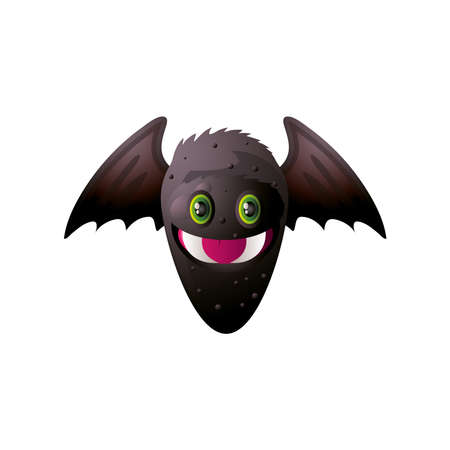 funny halloween bat on white background vector illustration designのイラスト素材