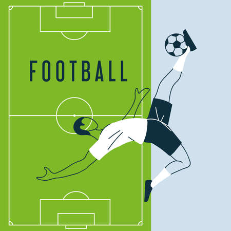 soccer player with ball, template vector illustration designのイラスト素材