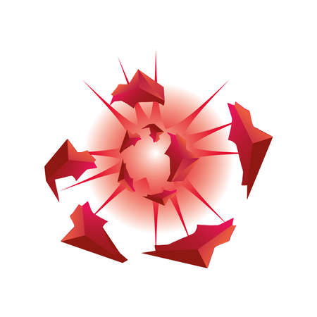 meteorite explosion on white background vector illustration designのイラスト素材