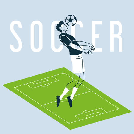 soccer player with ball, template vector illustration designのイラスト素材