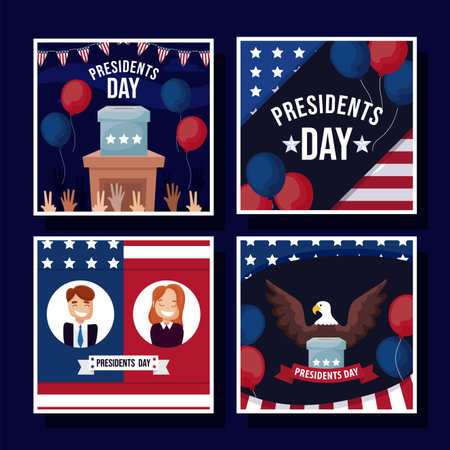 Frames set design, Usa happy presidents day elections united states america independence nation us...