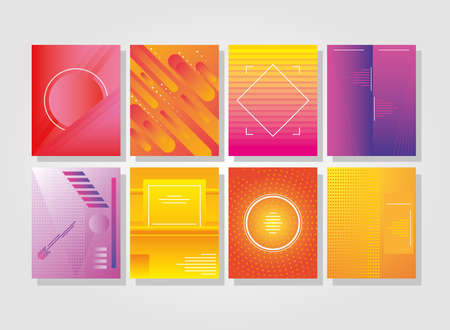 set of colorful abstract backgrounds vector illustration designのイラスト素材