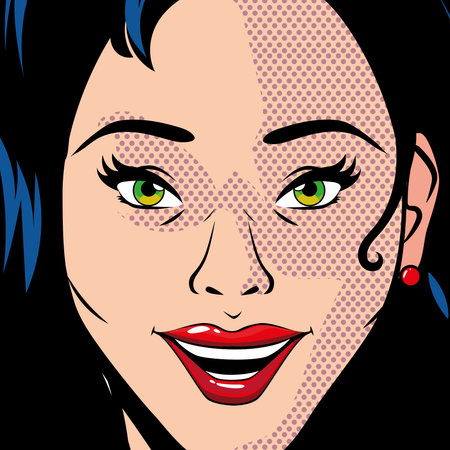 portrait of beautiful woman, pop art style vector illustration design