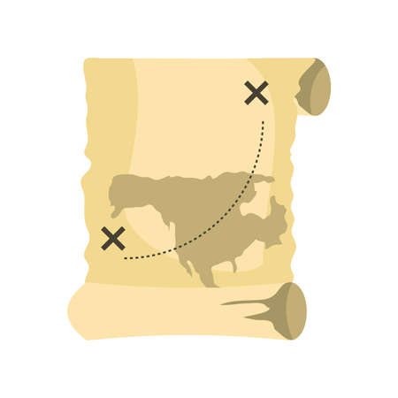 treasure map in paper on white background vector illustration designのイラスト素材