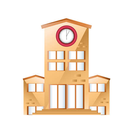 school building on white background vector illustration designのイラスト素材