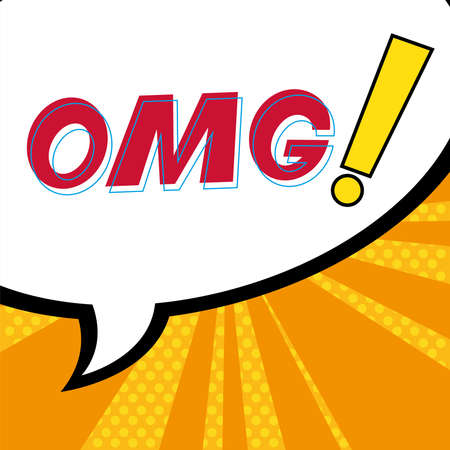 speech bubble with omg label, pop art style vector illustration designのイラスト素材