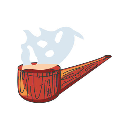 old tobacco pipe on white background vector illustration designのイラスト素材