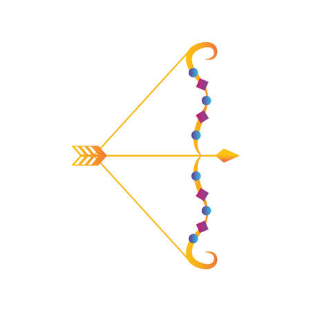 gold bow and arrow on white background vector illustration designのイラスト素材
