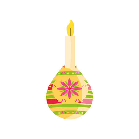 Mexican candle detailed style icon design, Mexico culture theme illustrationのイラスト素材