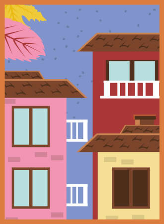 Autumn leaves design, season nature ornament garden decoration and botany theme Vector illustrationのイラスト素材