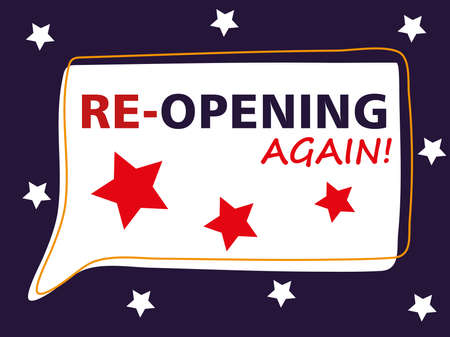 re opening again, welcome back after pandemic vector illustration designのイラスト素材