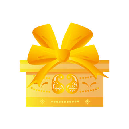 diwali gold gift detailed style icon design, india festival of lights theme Vector illustrationのイラスト素材