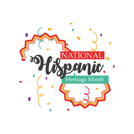 national hispanic heritage month with confetti design, culture and latino theme Vector illustrationのイラスト素材