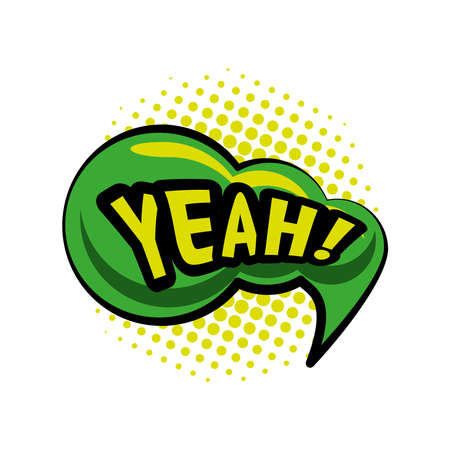 pop art yeah bubble detailed style icon design of retro expression comic theme Vector illustrationのイラスト素材