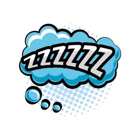pop art zzzz bubble detailed style icon design of retro expression comic theme Vector illustrationのイラスト素材
