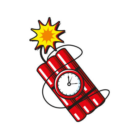 pop art bomb with explosion detailed style icon design of retro expression comic theme Vector illustrationのイラスト素材