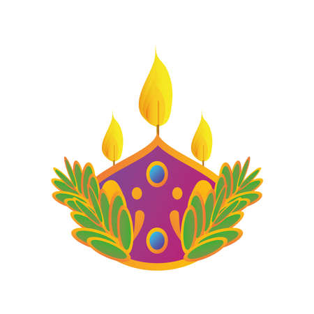candle decorative element in white background vector illustration designのイラスト素材