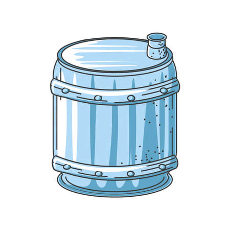 metallic beer keg on white background, oktoberfest festival vector illustration designのイラスト素材