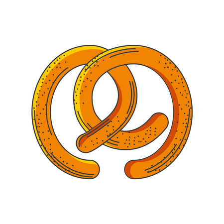 traditional german pretzel, bavarian food, oktoberfest festival vector illustration design