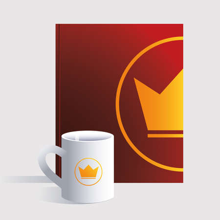 notebook and personal mug, corporate identity template on white background vector illustration designのイラスト素材