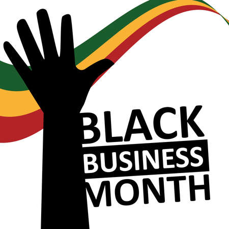 Black business month with hand design of economic equality and celebration theme Vector illustrationのイラスト素材