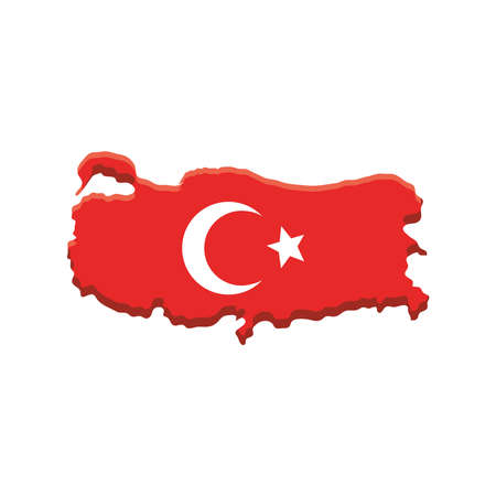 Turkish map detailed style icon design, Turkey culture travel and asia theme Vector illustrationのイラスト素材