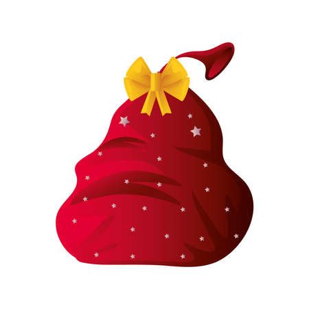santa claus bag full of gifts on white background vector illustration designのイラスト素材