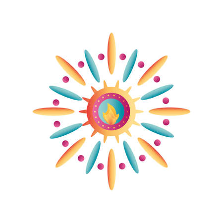 festival of lights, candle flame in white background vector illustration designのイラスト素材