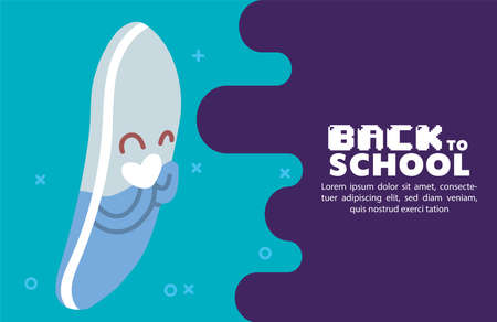 eraser cartoon design, Back to school education class lesson theme Vector illustrationのイラスト素材