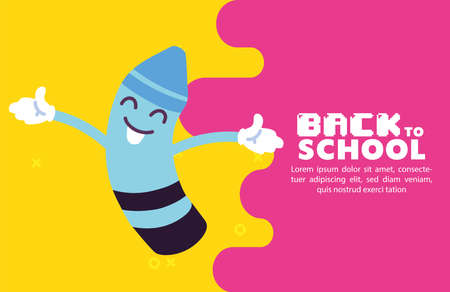 crayon cartoon design, Back to school education class lesson theme Vector illustrationのイラスト素材
